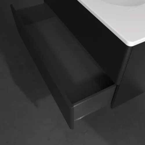 Bild von VILLEROY BOCH Antao Waschbeckenunterschrank, 2 Auszüge, 988 x 504 x 496 mm, Front ohne Struktur, Black Matt Lacquer #K05000PD