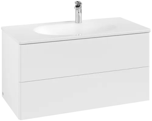Obrázek VILLEROY BOCH Toaletní skříňka Antao, 2 výsuvy, 988 x 504 x 496 mm, přední strana bez konstrukce, bílý matný lak #K05000MT