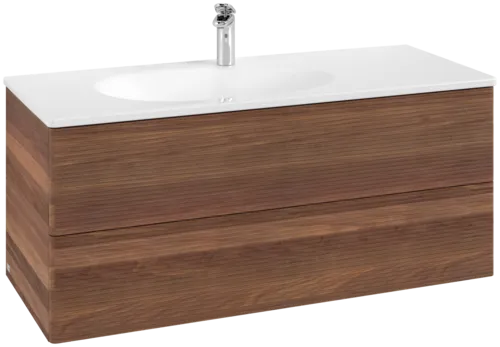 Зображення з  VILLEROY BOCH Antao Vanity unit, 2 pull-out compartments, 1188 x 504 x 492 mm, Front with grain texture, Warm Walnut #K06100HM