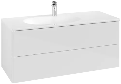 Obrázek VILLEROY BOCH Toaletní skříňka Antao, 2 výsuvy, 1188 x 504 x 492 mm, přední strana bez konstrukce, lesklý bílý lak #K06000GF