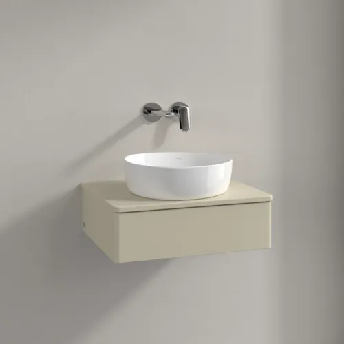 Bild von VILLEROY BOCH Antao Waschbeckenunterschrank, 1 Auszug, 600 x 190 x 500 mm, Front ohne Struktur, Silk Grey Matt Lacquer / Silk Grey Matt Lacquer #K07010HJ