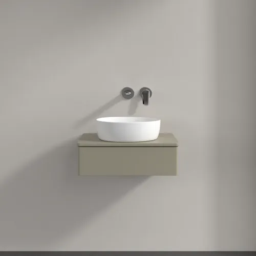 Bild von VILLEROY BOCH Antao Waschbeckenunterschrank, 1 Auszug, 600 x 190 x 500 mm, Front ohne Struktur, Stone Grey Matt Lacquer / Stone Grey Matt Lacquer #K07010HK