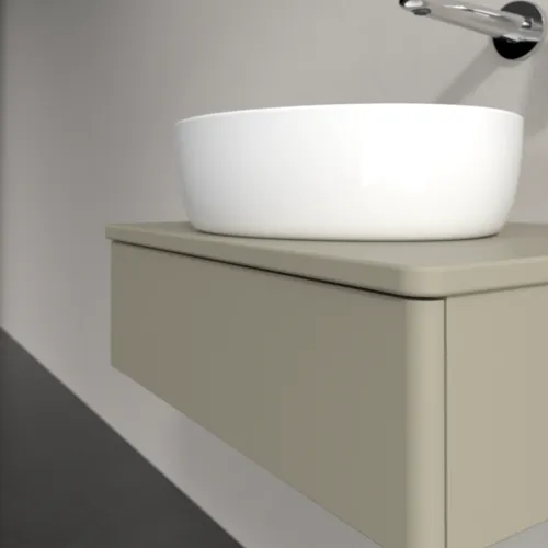 Bild von VILLEROY BOCH Antao Waschbeckenunterschrank, 1 Auszug, 600 x 190 x 500 mm, Front ohne Struktur, Stone Grey Matt Lacquer / Stone Grey Matt Lacquer #K07010HK