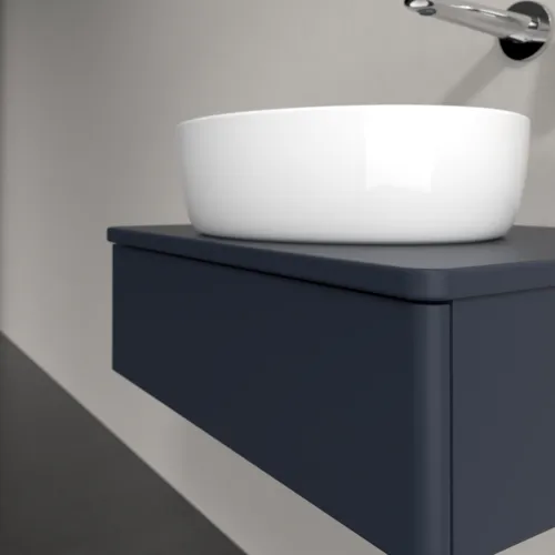 Bild von VILLEROY BOCH Antao Waschbeckenunterschrank, 1 Auszug, 600 x 190 x 500 mm, Front ohne Struktur, Midnight Blue Matt Lacquer / Midnight Blue Matt Lacquer #K07010HG