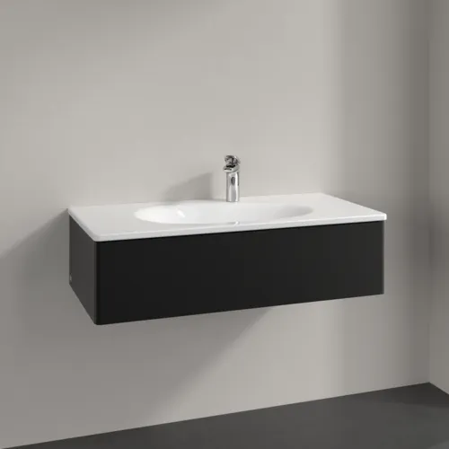 Bild von VILLEROY BOCH Antao Waschbeckenunterschrank, 1 Auszug, 988 x 256 x 493 mm, Front ohne Struktur, Black Matt Lacquer #K02000PD
