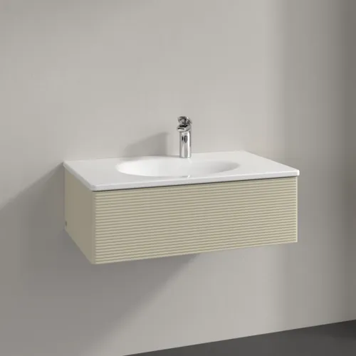 Bild von VILLEROY BOCH Antao Waschbeckenunterschrank, 1 Auszug, 788 x 256 x 496 mm, Front mit Struktur, Silk Grey Matt Lacquer #K01100HJ