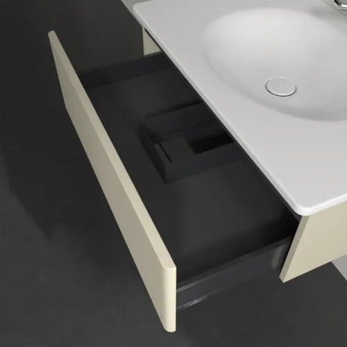 Bild von VILLEROY BOCH Antao Waschbeckenunterschrank, 1 Auszug, 788 x 256 x 496 mm, Front mit Struktur, Silk Grey Matt Lacquer #K01100HJ