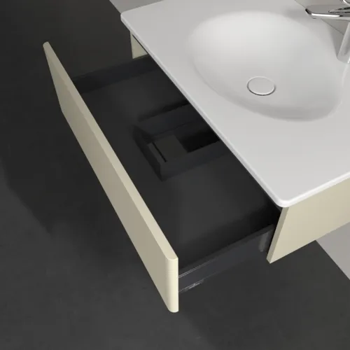 Bild von VILLEROY BOCH Antao Waschbeckenunterschrank, 1 Auszug, 788 x 256 x 496 mm, Front mit Struktur, Silk Grey Matt Lacquer #K01100HJ