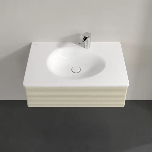 Bild von VILLEROY BOCH Antao Waschbeckenunterschrank, 1 Auszug, 788 x 256 x 496 mm, Front mit Struktur, Silk Grey Matt Lacquer #K01100HJ