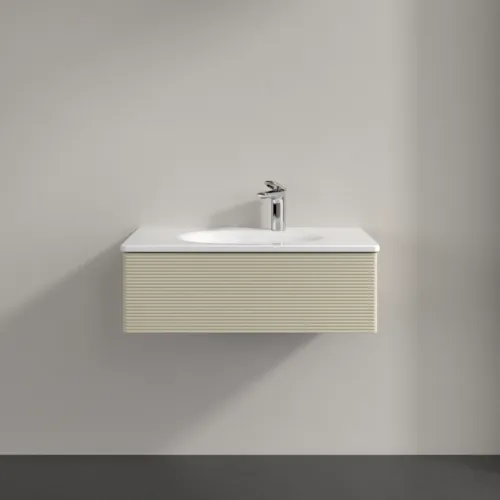 Bild von VILLEROY BOCH Antao Waschbeckenunterschrank, 1 Auszug, 788 x 256 x 496 mm, Front mit Struktur, Silk Grey Matt Lacquer #K01100HJ