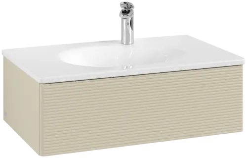 Obrázek VILLEROY BOCH Toaletní skříňka Antao, 1 zásuvka, 788 x 256 x 496 mm, přední strana s konstrukcí, hedvábně šedý matný lak #K01100HJ