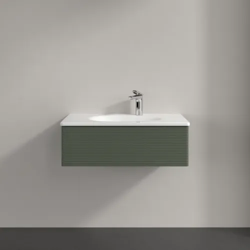 Bild von VILLEROY BOCH Antao Waschbeckenunterschrank, 1 Auszug, 788 x 256 x 496 mm, Front mit Struktur, Leaf Green Matt Lacquer #K01100HL