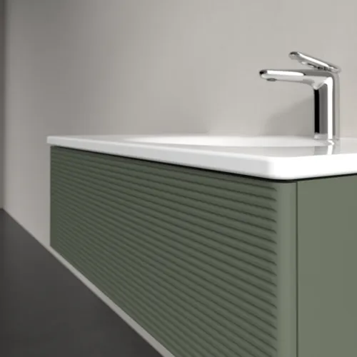 Bild von VILLEROY BOCH Antao Waschbeckenunterschrank, 1 Auszug, 788 x 256 x 496 mm, Front mit Struktur, Leaf Green Matt Lacquer #K01100HL