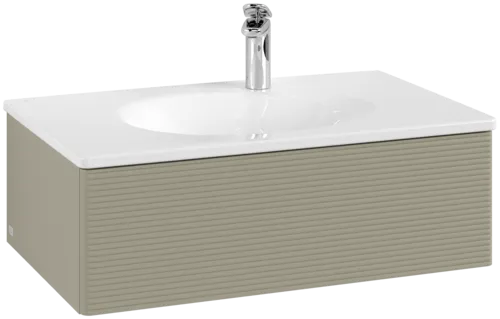 Obrázek VILLEROY BOCH Toaletní skříňka Antao, 1 zásuvka, 788 x 256 x 496 mm, texturovaná přední část, matný lak Stone Grey #K01100HK