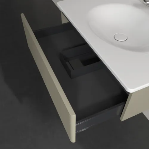 Bild von VILLEROY BOCH Antao Waschbeckenunterschrank, 1 Auszug, 788 x 256 x 496 mm, Front mit Struktur, Stone Grey Matt Lacquer #K01100HK