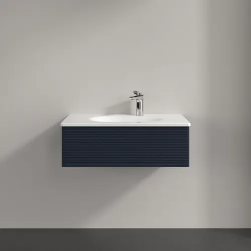 Bild von VILLEROY BOCH Antao Waschbeckenunterschrank, 1 Auszug, 788 x 256 x 496 mm, Front mit Struktur, Midnight Blue Matt Lacquer #K01100HG