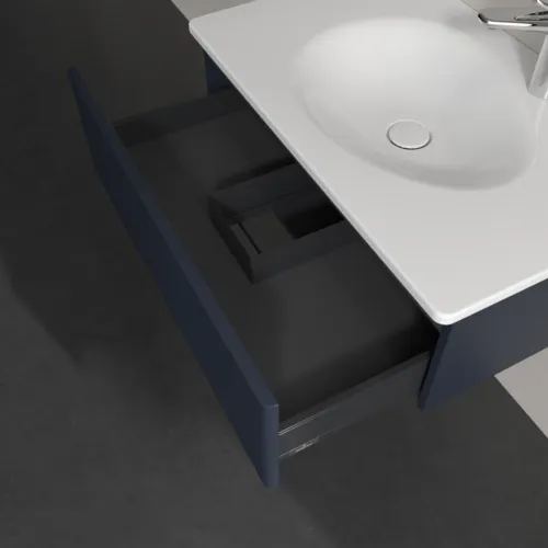 Bild von VILLEROY BOCH Antao Waschbeckenunterschrank, 1 Auszug, 788 x 256 x 496 mm, Front mit Struktur, Midnight Blue Matt Lacquer #K01100HG
