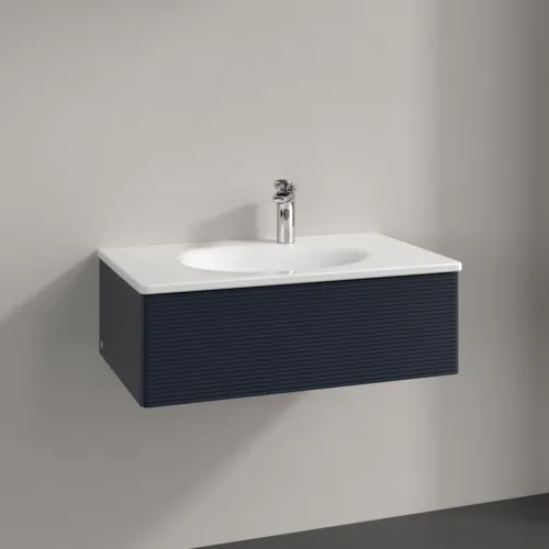 Bild von VILLEROY BOCH Antao Waschbeckenunterschrank, 1 Auszug, 788 x 256 x 496 mm, Front mit Struktur, Midnight Blue Matt Lacquer #K01100HG