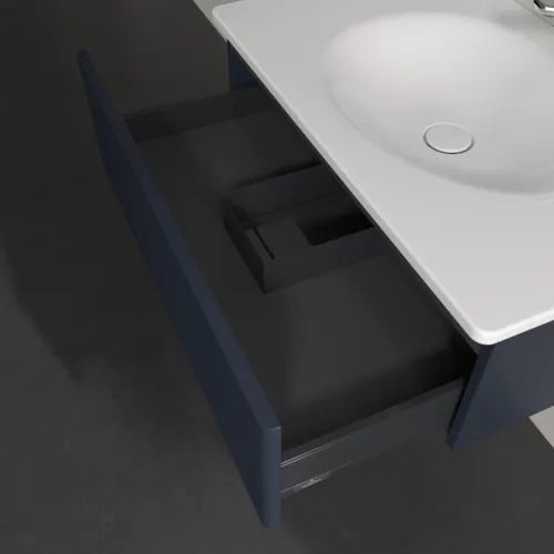 Bild von VILLEROY BOCH Antao Waschbeckenunterschrank, 1 Auszug, 788 x 256 x 496 mm, Front mit Struktur, Midnight Blue Matt Lacquer #K01100HG