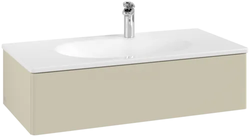 Obrázek VILLEROY BOCH Toaletní skříňka Antao, 1 zásuvka, 988 x 256 x 493 mm, přední strana bez konstrukce, hedvábně šedý matný lak #K02000HJ