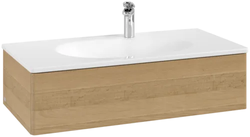 Obrázek VILLEROY BOCH Toaletní skříňka Antao, 1 zásuvka, 988 x 256 x 493 mm, přední strana bez konstrukce, medový dub #K02000HN