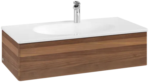 Picture of VILLEROY BOCH Antao Vanity unit, 1 pull-out compartment, 988 x 256 x 493 mm, Front without structure, Warm Walnut #K02000HM