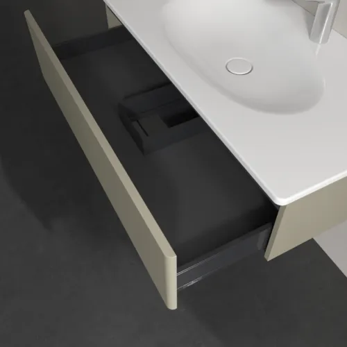 Bild von VILLEROY BOCH Antao Waschbeckenunterschrank, 1 Auszug, 988 x 256 x 493 mm, Front ohne Struktur, Stone Grey Matt Lacquer #K02000HK