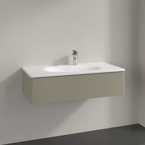 Bild von VILLEROY BOCH Antao Waschbeckenunterschrank, 1 Auszug, 988 x 256 x 493 mm, Front ohne Struktur, Stone Grey Matt Lacquer #K02000HK