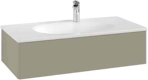 Bild von VILLEROY BOCH Antao Waschbeckenunterschrank, 1 Auszug, 988 x 256 x 493 mm, Front ohne Struktur, Stone Grey Matt Lacquer #K02000HK
