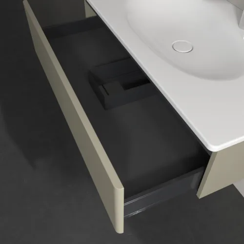 Bild von VILLEROY BOCH Antao Waschbeckenunterschrank, 1 Auszug, 988 x 256 x 493 mm, Front ohne Struktur, Stone Grey Matt Lacquer #K02000HK