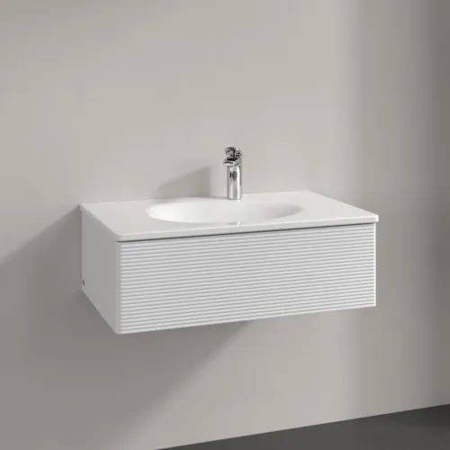 Bild von VILLEROY BOCH Antao Waschbeckenunterschrank, 1 Auszug, 788 x 256 x 496 mm, Front mit Struktur, Glossy White Lacquer #K01100GF
