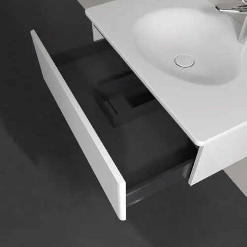 Bild von VILLEROY BOCH Antao Waschbeckenunterschrank, 1 Auszug, 788 x 256 x 496 mm, Front mit Struktur, Glossy White Lacquer #K01100GF