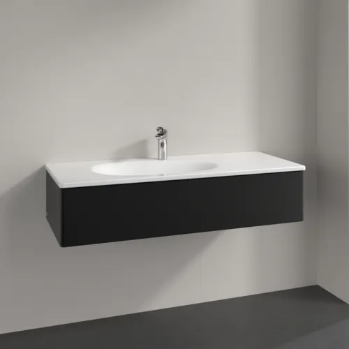 Bild von VILLEROY BOCH Antao Waschbeckenunterschrank, 1 Auszug, 1188 x 256 x 493 mm, Front ohne Struktur, Black Matt Lacquer #K03000PD