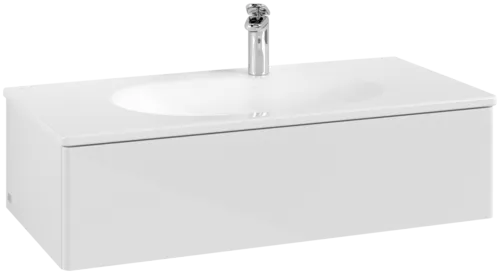 Obrázek VILLEROY BOCH Toaletní skříňka Antao, 1 zásuvka, 988 x 256 x 493 mm, přední strana bez konstrukce, lesklý bílý lak #K02000GF