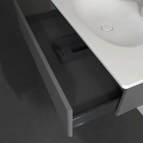 Bild von VILLEROY BOCH Antao Waschbeckenunterschrank, 1 Auszug, 988 x 256 x 493 mm, Front ohne Struktur, Anthracite Matt Lacquer #K02000GK