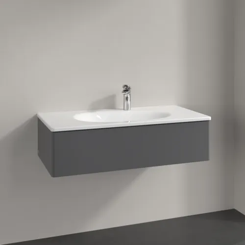 Bild von VILLEROY BOCH Antao Waschbeckenunterschrank, 1 Auszug, 988 x 256 x 493 mm, Front ohne Struktur, Anthracite Matt Lacquer #K02000GK