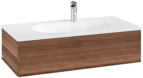 Picture of VILLEROY BOCH Antao Vanity unit, 1 pull-out compartment, 988 x 256 x 493 mm, Front with grain texture, Warm Walnut #K02100HM