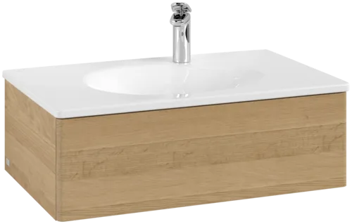 Obrázek VILLEROY BOCH Toaletní skříňka Antao, 1 zásuvka, 788 x 256 x 496 mm, přední strana bez konstrukce, medový dub #K01000HN