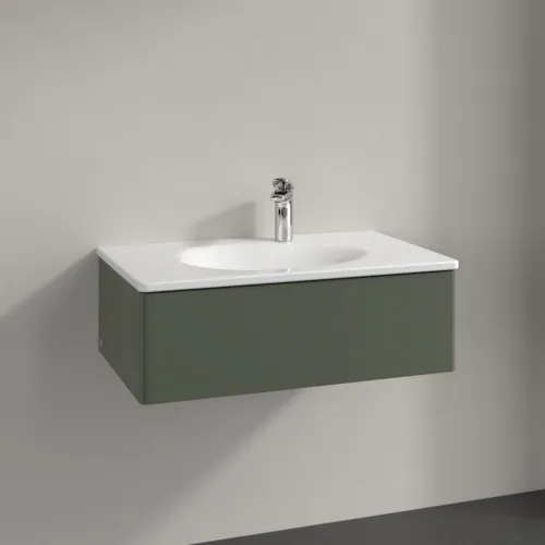 Bild von VILLEROY BOCH Antao Waschbeckenunterschrank, 1 Auszug, 788 x 256 x 496 mm, Front ohne Struktur, Leaf Green Matt Lacquer #K01000HL