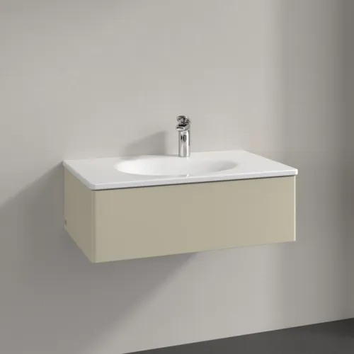 Bild von VILLEROY BOCH Antao Waschbeckenunterschrank, 1 Auszug, 788 x 256 x 496 mm, Front ohne Struktur, Silk Grey Matt Lacquer #K01000HJ