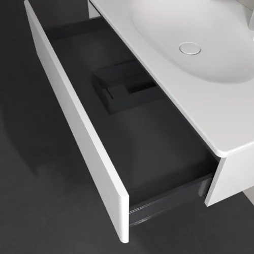 Bild von VILLEROY BOCH Antao Waschbeckenunterschrank, 1 Auszug, 988 x 256 x 493 mm, Front mit Struktur, Glossy White Lacquer #K02100GF