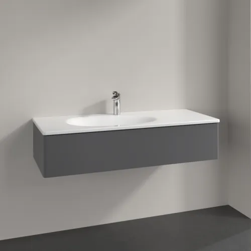 Bild von VILLEROY BOCH Antao Waschbeckenunterschrank, 1 Auszug, 1188 x 256 x 493 mm, Front ohne Struktur, Anthracite Matt Lacquer #K03000GK