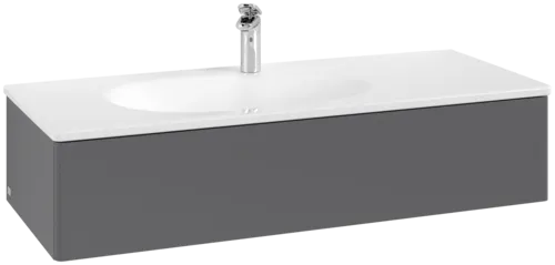 Obrázek VILLEROY BOCH Toaletní skříňka Antao, 1 zásuvka, 1188 x 256 x 493 mm, přední strana bez konstrukce, antracitový matný lak #K03000GK