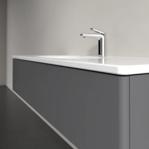 Bild von VILLEROY BOCH Antao Waschbeckenunterschrank, 1 Auszug, 1188 x 256 x 493 mm, Front ohne Struktur, Anthracite Matt Lacquer #K03000GK
