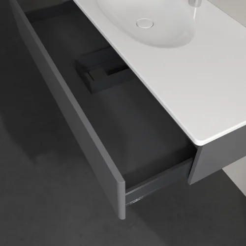 Bild von VILLEROY BOCH Antao Waschbeckenunterschrank, 1 Auszug, 1188 x 256 x 493 mm, Front ohne Struktur, Anthracite Matt Lacquer #K03000GK