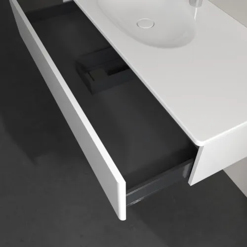 Bild von VILLEROY BOCH Antao Waschbeckenunterschrank, 1 Auszug, 1188 x 256 x 493 mm, Front ohne Struktur, Glossy White Lacquer #K03000GF