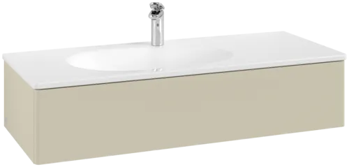 Obrázek VILLEROY BOCH Toaletní skříňka Antao, 1 zásuvka, 1188 x 256 x 493 mm, přední strana bez konstrukce, hedvábně šedý matný lak #K03000HJ
