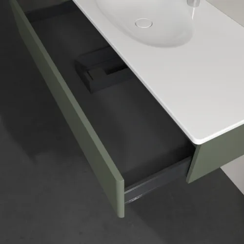 Bild von VILLEROY BOCH Antao Waschbeckenunterschrank, 1 Auszug, 1188 x 256 x 493 mm, Front ohne Struktur, Leaf Green Matt Lacquer #K03000HL