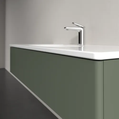 Bild von VILLEROY BOCH Antao Waschbeckenunterschrank, 1 Auszug, 1188 x 256 x 493 mm, Front ohne Struktur, Leaf Green Matt Lacquer #K03000HL