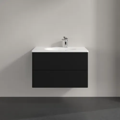Bild von VILLEROY BOCH Antao Waschbeckenunterschrank, 2 Auszüge, 788 x 504 x 496 mm, Front ohne Struktur, Black Matt Lacquer #K04000PD